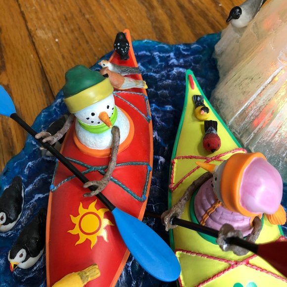 Lenox Kayaking with Friends Snowman Collection Birds Lynn Bywaters Figurine Ligh - Picture 12 of 16